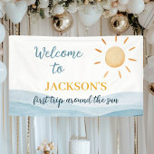 ブルーファーストトリップサンのまわりに誕生日 横断幕