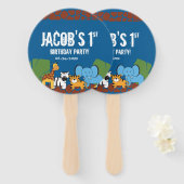 ブルーファーストバースデージャングルサファリテーマ ハンドファン (正面&裏面)