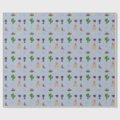 ブルーファーストロデオカウボーイ子供の誕生日招待状 ラッピングペーパー (フラット)