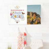 ブルーファーストロデオ男の赤ちゃん1stバースデーウェルカム 横断幕 (インサイチュ)