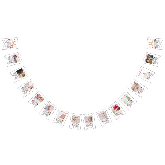 ブルーファーストロデオ男の赤ちゃん1st誕生日マイルストーン バンティングフラッグ (全)