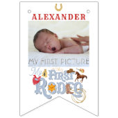 ブルーファーストロデオ男の赤ちゃん1st誕生日マイルストーン バンティングフラッグ (第2の旗)