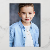 ブルーファースト聖体拝領写真クロスシルバー 箔招待状 (裏面)