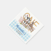 ブルーファースト誕生日ファーム動物納屋周囲の庭キッズ スタンダードカクテルナプキン (角)