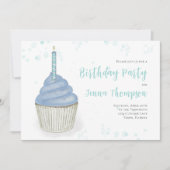 ブルーファースト誕生日ボーイカスタムパーティー 招待状 (正面)