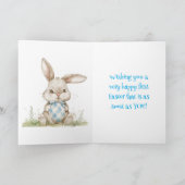 ブルーファースト・イースター・カードのバニー サンキューカード (内部)