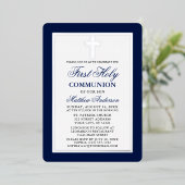 ブルーファースト・ホーリー・コミュニオンフォトシルバーフレーム 箔招待状 (立ち正面)