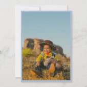 ブルーファースト・ロデオ・カウボーイ子供の誕生日写真 招待状 (裏面)