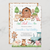 ブルーファームアニマルバースデーパーティー 招待状 (正面/裏面)