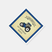 ブルーファームトラクター子供の誕生日パーティー スタンダードカクテルナプキン (角)