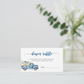 ブルーファームトラックカボチャ赤ちゃんシャワーおむつラッフル エンクロージャーカード (スタンド正面)