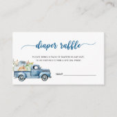 ブルーファームトラックカボチャ赤ちゃんシャワーおむつラッフル エンクロージャーカード (正面)