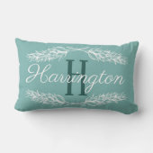 ブルーファームハウスウィートークストローレルズパンプキン&名前 ランバークッション (裏面)