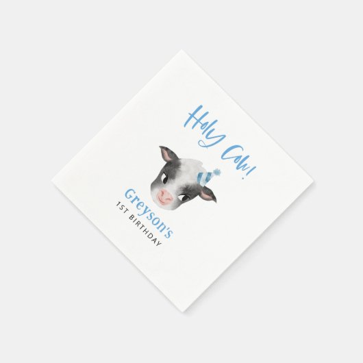 ブルーファーム牛誕生日紙ナプキン スタンダードカクテルナプキン (角)