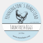 ブルーファーム生卵ラベル ラウンドシール (正面)