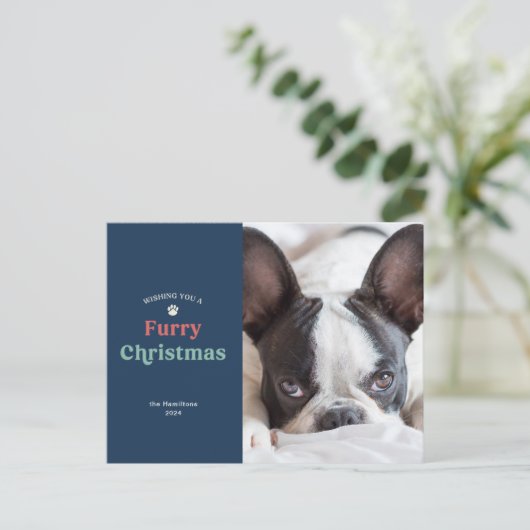 ブルーファーリークリスマスペット シーズンポストカード (スタンド正面)