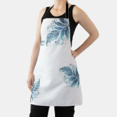 ブルーフィグラデーションリグラーリーフキッパーソナライズされたチン エプロン (インサイチュ)