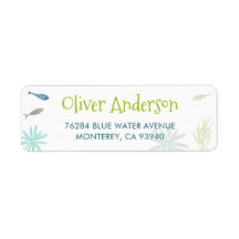 ブルーフィッシュおもしろい差出人住所ラベル2