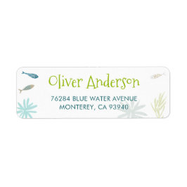 ブルーフィッシュおもしろい差出人住所ラベル2 ラベル