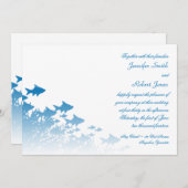 ブルーフィッシュアンドコーラル結婚式招待状 招待状 (正面/裏面)