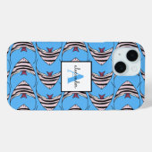 ブルーフィッシュモノグラム Case-Mate iPhoneケース (裏面 (横))