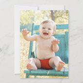 ブルーフィッシュ子供の誕生日パーティーカード 招待状 (裏面)