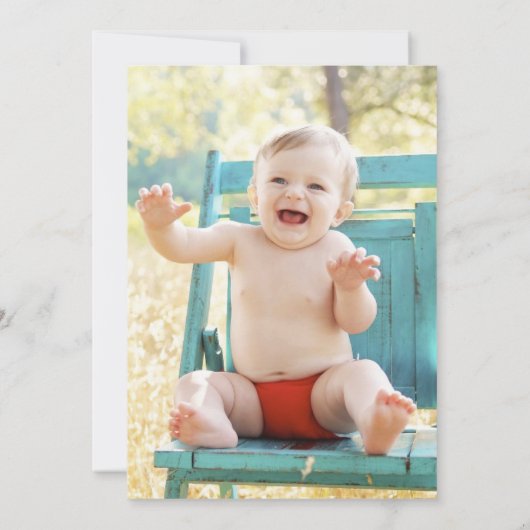 ブルーフィッシュ子供の誕生日パーティーカード 招待状 (裏面)