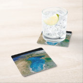 ブルーフィトプランクトン開花インザブラックシー スクエアペーパーコースター (インサイチュ)