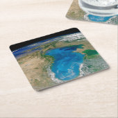 ブルーフィトプランクトン開花インザブラックシー スクエアペーパーコースター (アングル)