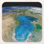 ブルーフィトプランクトン開花インザブラックシー スクエアペーパーコースター (正面)