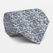 ブルーフィリグラクロスパターンデザイン ネクタイ (ロール)