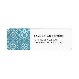 ブルーフェアアイルセーターの編み込みパターン クリスマス ラベル