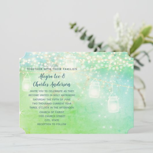 ブルーフェアユータリーウッドシーファームハウスメイスンジャー結婚ズ 招待状 (スタンド正面)