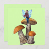 ブルーフェアリーオンマッシュルームのノートカード ノートカード (正面/裏面)