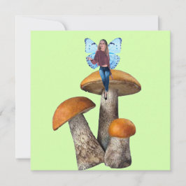ブルーフェアリーオンマッシュルームのノートカード ノートカード