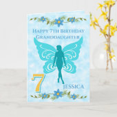 ブルーフェアリー7番誕生日 カード (黄色い花)