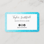 ブルーフェイクグリッターカスタムロイヤリティカード 名刺 (裏面)