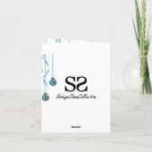 ブルーフェイクグリッタークリスマスオーナメント シーズンカード (裏面)