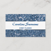 ブルーフェイクグリッターグラムグリッターシックイベントプランナー 名刺 (正面)
