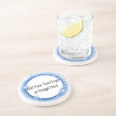 ブルーフェイクグリッターサークルフレーム砂岩コースター コースター (側面)