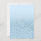 ブルーフェイクグリッターシエレガントック甘い16 招待状 (裏面)