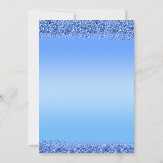 ブルーフェイクグリッタースウィート16誕生日招待状 招待状 (裏面)