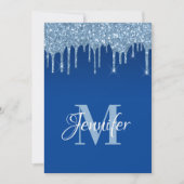 ブルーフェイクグリッタードリップス50誕生日 招待状 (正面)