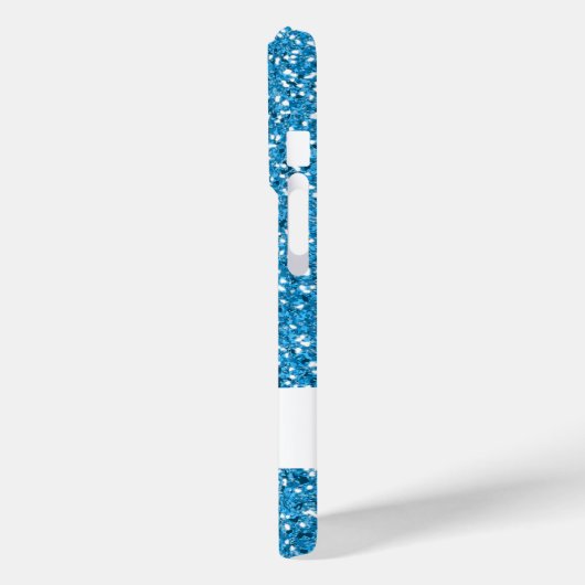 ブルーフェイクグリッターパターンの外観と名前をカスタムする Case-Mate iPhoneケース (裏面 / 左)