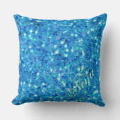 ブルーフェイクグリッター枕 クッション (正面)