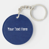ブルーフェイクジーンズのキーチェーンギフト – カスタム文字名 キーホルダー (裏面)