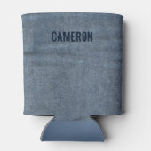 ブルーフェイクジーンズデニムクーラーボックスパーソナライズされた名 缶クーラー (裏面)