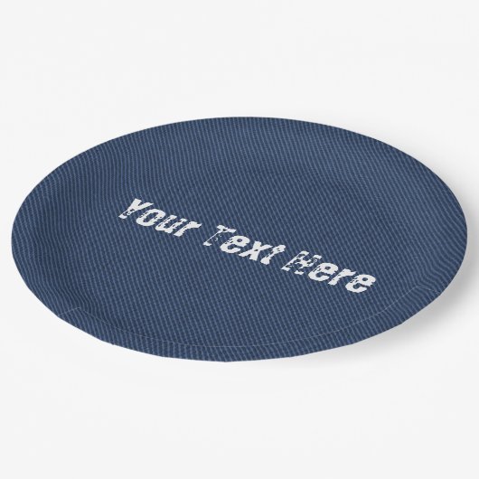 ブルーフェイクジーンズデニム紙プレートとカスタム文字 ペーパープレート (アングル)