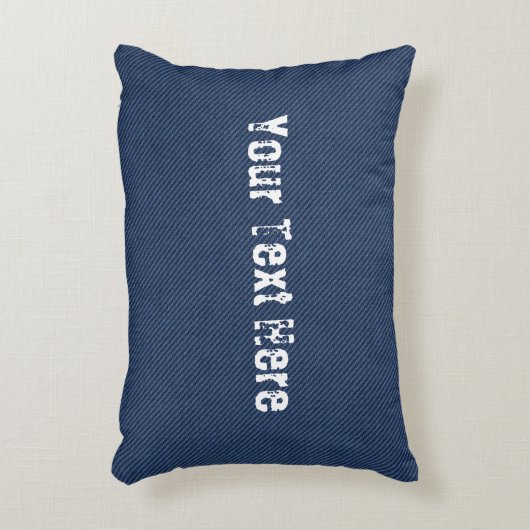 ブルーフェイクジーンズ生地カスタム文字アクセント枕 アクセントクッション (正面(垂直))