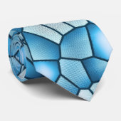 ブルーフェイクステンドグラス柄スポーティなメンズ ネクタイ (ロール)